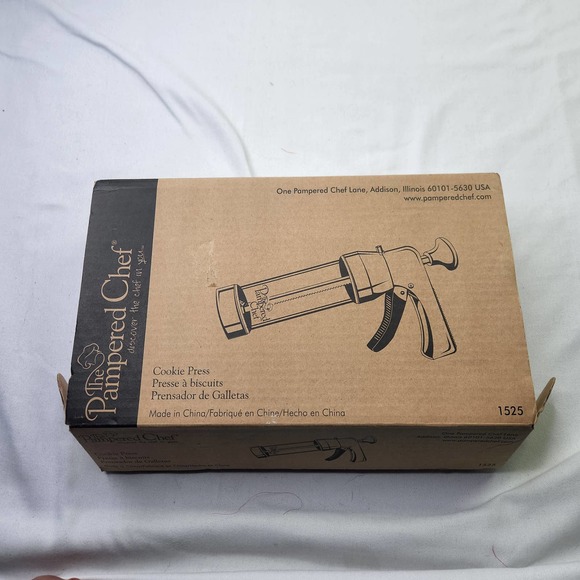 Pampered Chef Cookie Press In Box Complete Used Set - Picture 7 of 7